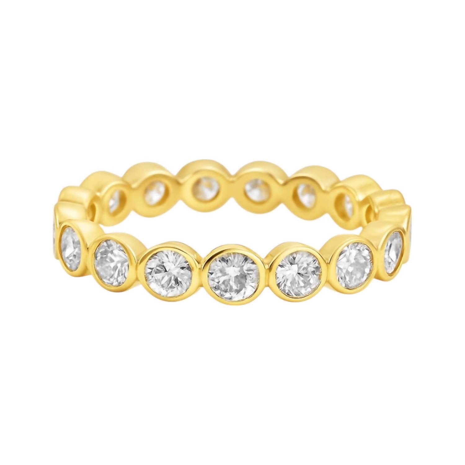 New Allyanna Gifts Women's Sterling Silver Moissanite Eternity Band In Gold